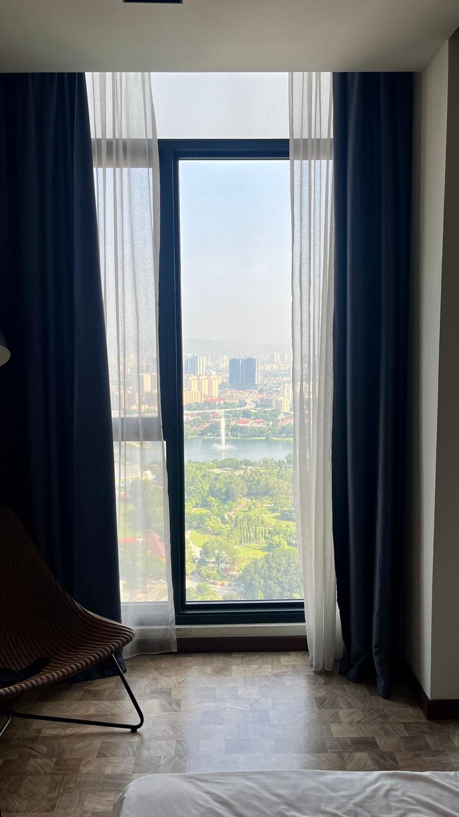 The room, windows over the city