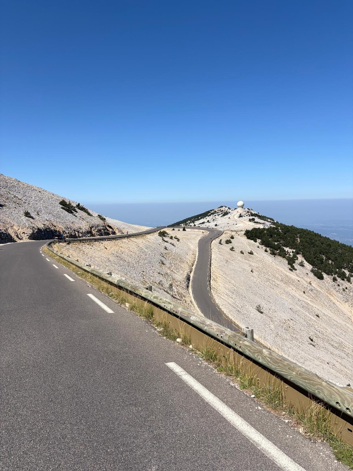 The road on to the summit, seen from above