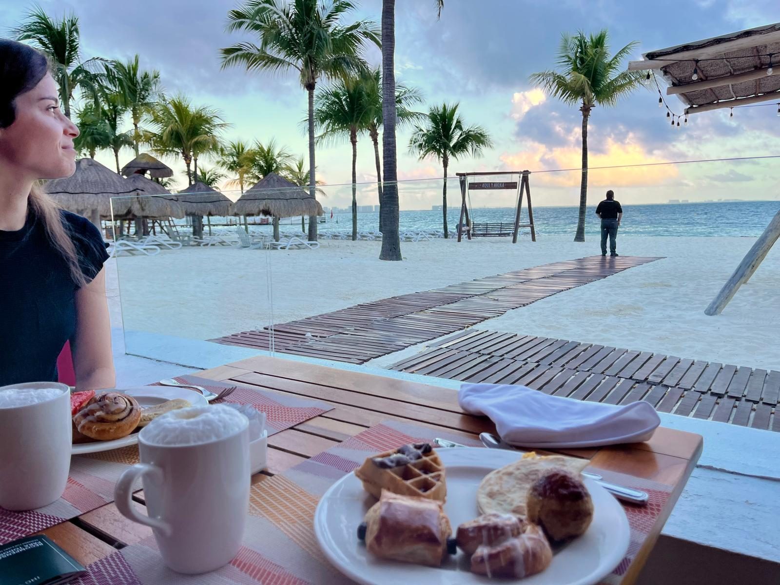 Breakfast by the sand, first thing